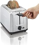 Hamilton Beach 2-Slice Toaster, Stainless Steel, Extra-Wide Slot Toaster with Shade Selector, Toast Boost, Auto Shutoff, Slide-Out Crumb Tray, Cord Wrap, 22910C