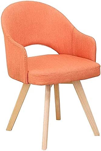Chaises de salle à manger modernes en lin orange, lot de 2 fauteuils de salon au design scandinave.