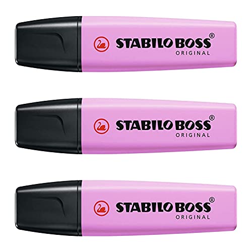 Stabilo - Lote de 3 subrayadores Boss Originales Pastel, color morado escarchado