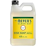 Mrs. Meyer's Clean Day Dishwashing Liquid Dish Soap Refill, Cruelty Free Formula, Honeysuckle Scent, 48 oz