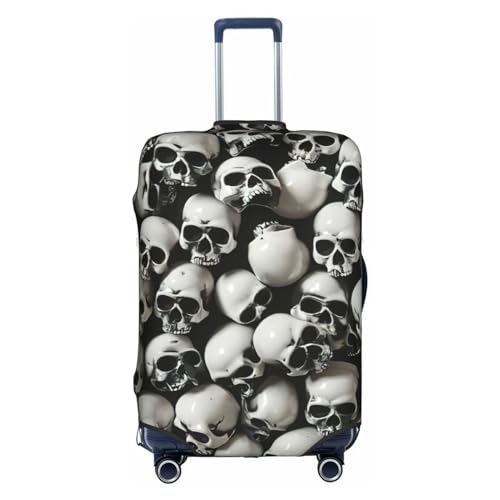 Housse de protection pour voyage et maison motif tête de mort en tissu polyester lavable Large