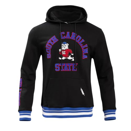 Pro Standard Mens South Carolina State University College Classic Chenille Pull Over Hoodie Black/Dodger Blue M