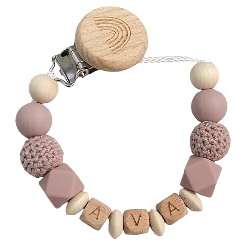 Schnullerkette mit Namen - für Junge oder Mädchen mit großer...