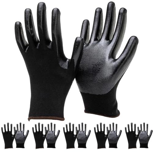 BDSHUNBF 6 Pares Guantes de Trabajo para Hombre Talla 10, Guantes Trabajo Hombre, Guantes Protectores, Guantes Trabajo Mujer, Protección Mecánica Multiusos, Guantes de Protéccion Pintura Mecanico