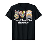 Peace Love Bus Colorful Tie Dye Leopard Bus Driver Life T-Shirt