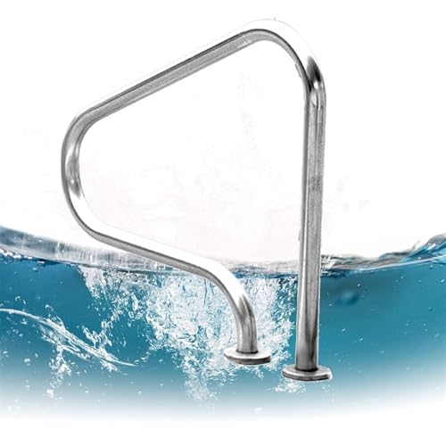 Rampe de piscine en acier inoxydable à 3 marches courbes avec housse de protection