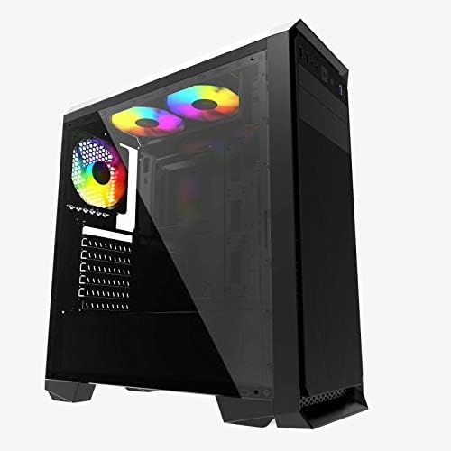 iONZ KZ07 PC Black Computer Mid Tower Gaming Case ATX M/ATX USB 3 PSU Shroud