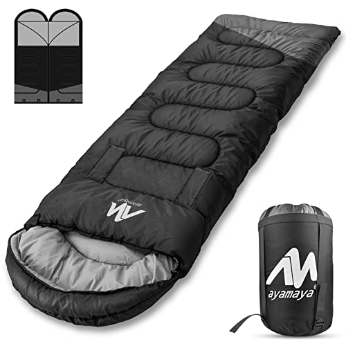 Schlafsack Outdoor Deckenschlafsack Koppelbar, -20 ℃-10℃ Schlafsäcke Breit Kleines Packmaß 4 Jahreszeiten Wasserdichter Schlafsack 220x80cm Erwachsene für Wandern Trekking Angeln Camping und Reisen