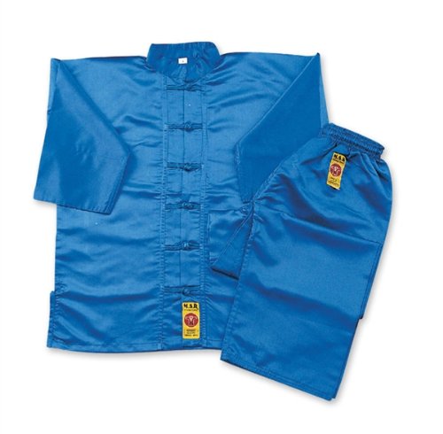 Mar | Blue Traditional Kung Fu Uniform, Kung Fu Suit | Men & Women; Kids & Adult Sizes | Kung Fu Trousers; Polyester Satin Fabric, Kung Fu Outfit, Sen