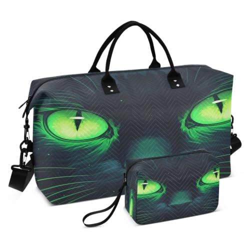 Sac de voyage œil de chat vert cool fini le désordre avec la trousse de toilette