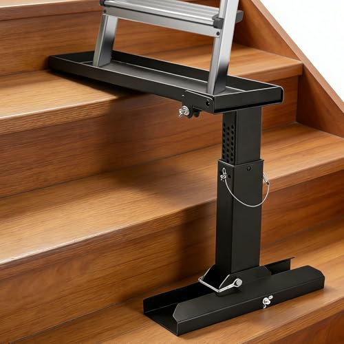 Yalitrca Ladder Leveller for Stairs Heavy-Duty Foldable Ladder Extender Non Slip Stair Ladder Extension Adjustable Ladder Leveler/Leg Leveller Steel Non-Slip Ladder Support