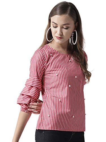 Image of Style Quotient Women Stripe Polycotton smart Casual top