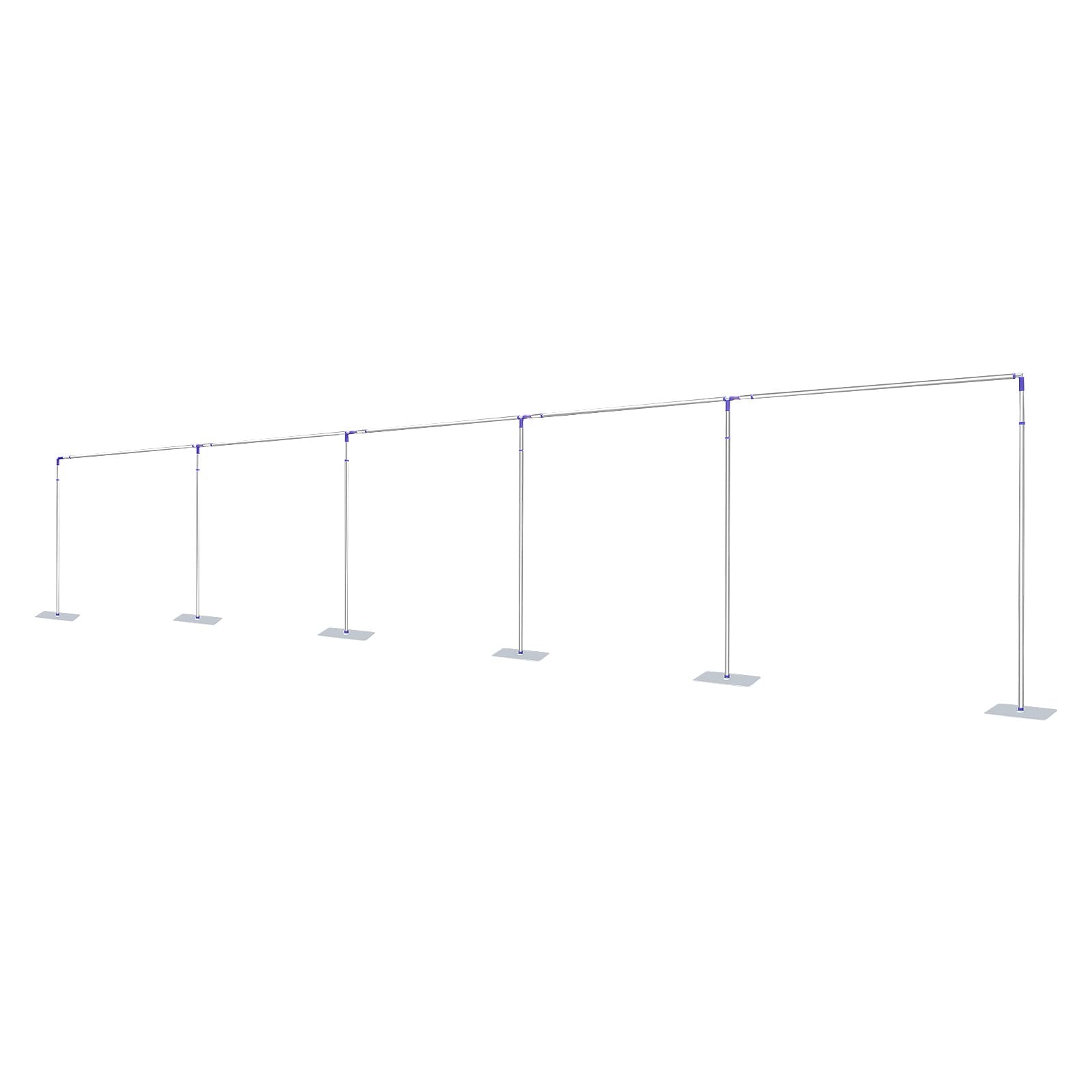 50FT X 10FT Pipe and Drape Stand Kit Heavy Duty Backdrop Stand Adjustable Sturdy Metal Back Drop Decoration Frame with Flat Base for Parties, Flower Wall, Wedding, Event, Trade Shows