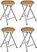Acan Confezione da 4 sgabelli pieghevoli realizzati in alluminio con seduta rifinita in legno. Misure 45x30x30, 4 unità immagine
