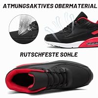 LECYGNB Schuhe Herren Laufschuhe Turnschuhe Atmungsaktive Sportschuhe Freizeit Joggingschuhe Leichtewichts rutschfeste Gym Fitness Schuhe Fashion Luftpolster Sneaker Schwarz Rot EU 40 – Ansicht 4