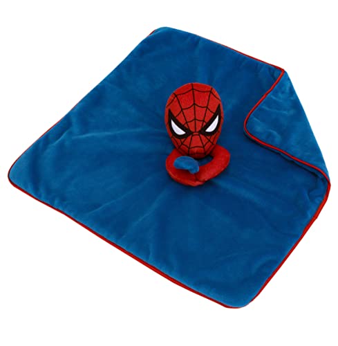 Image of Marvel Spiderman Blue and Red Super Soft Security Baby Blanket