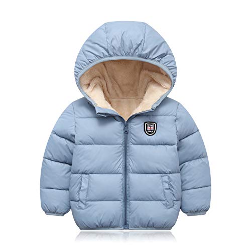 Filouda Toddler Boys Coat 3T Hooded Lightweight Fleece Lined Down Cotton Windproof Warm Winter Jacket Outerwear Gray 23T #TOP30