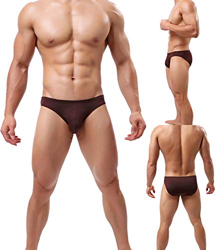 Mens Bikini Underwear Silky Modal Microfiber Briefs, Modal-4P-Assorted, Large #TOP4