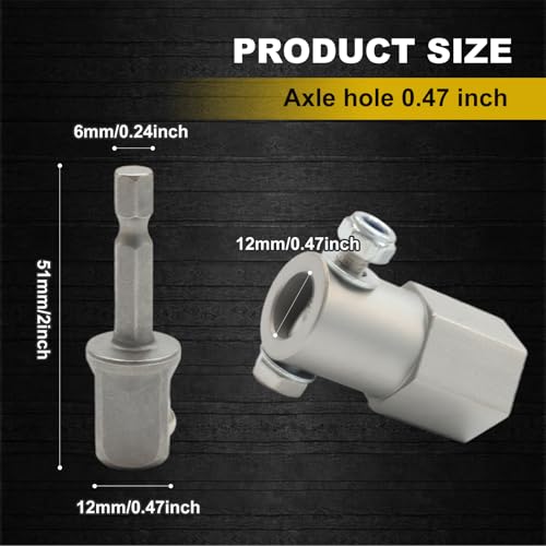 Image of Full Stainless Steel Top Wind Trailer Jack Crank Handle Cordless Drill Adapter, 304 Stainless Steel Accessories, with Two 1 /2 Inch Socket Adapter Bit