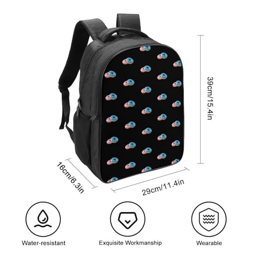 Donuts Lover Funny 16 Inch Backpack for Men Women Casual Daypack with 2 Compartment for Travel Work2
