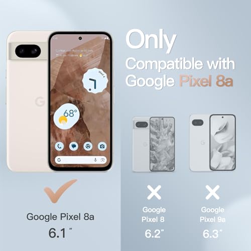 Image of JETech Matte Cover Case for Google Pixel 8a 6.1-Inch 2024, Frosted Translucent Back Protective Slim Phone Cover, Anti-Fingerprints (Beige)