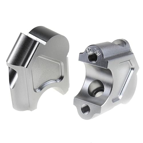 QYQY Motorrad-Lenkererhöhung Für Benelli TRK502 TRK502X Leoncino 500 BJ500 502C Lenkerklemmung Erhöhte Lenkerhalterung Lenkererhöhungs-Verstelladapter(Silber)
