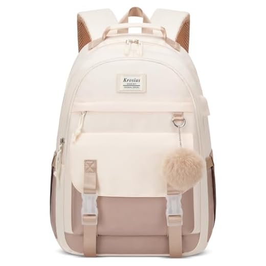 KROSIAS School Backpack for Teen Girls, 15.6 Inch College Backpack Elementary Middle High School Bag Large Cute Bookbags, Lightweight Laptop Backpacks Casual Daypack Kids Book Bag for Women Students