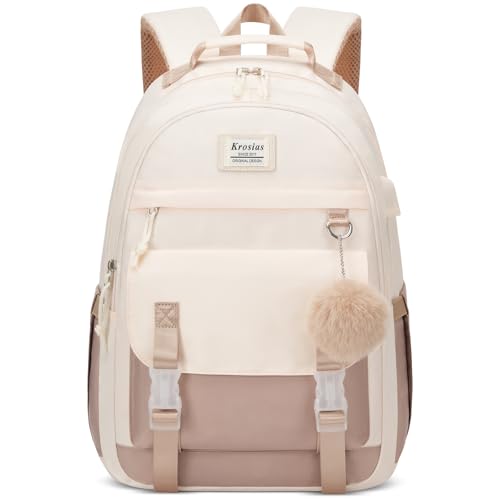 School Backpack for Teen Girls, 15.6 Inch College Backpack Elementary Middle High School Bag Large Cute Bookbags, Lightweight Laptop Backpacks Casual Daypack Kids Book Bag for Women Students