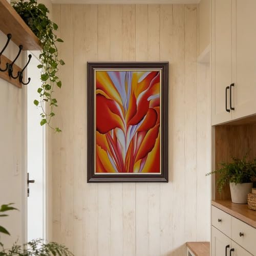 Impression florale vibrante Georgia O'keeffe Red Canna cadre suspendre déco bureau - 6