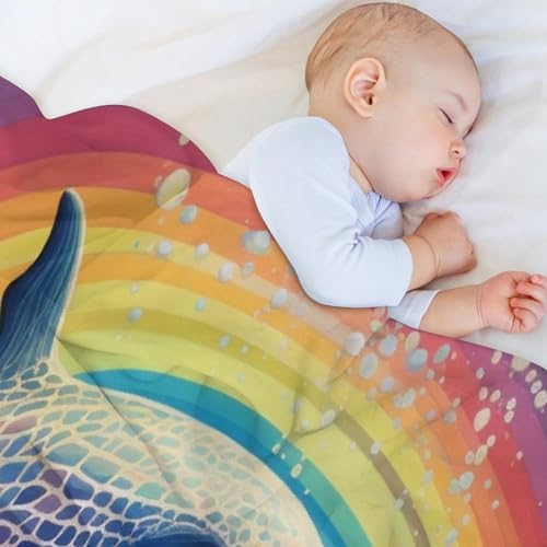Couverture en flanelle douce et chaude The Baleine de 130x180 cm pour canapé - 5