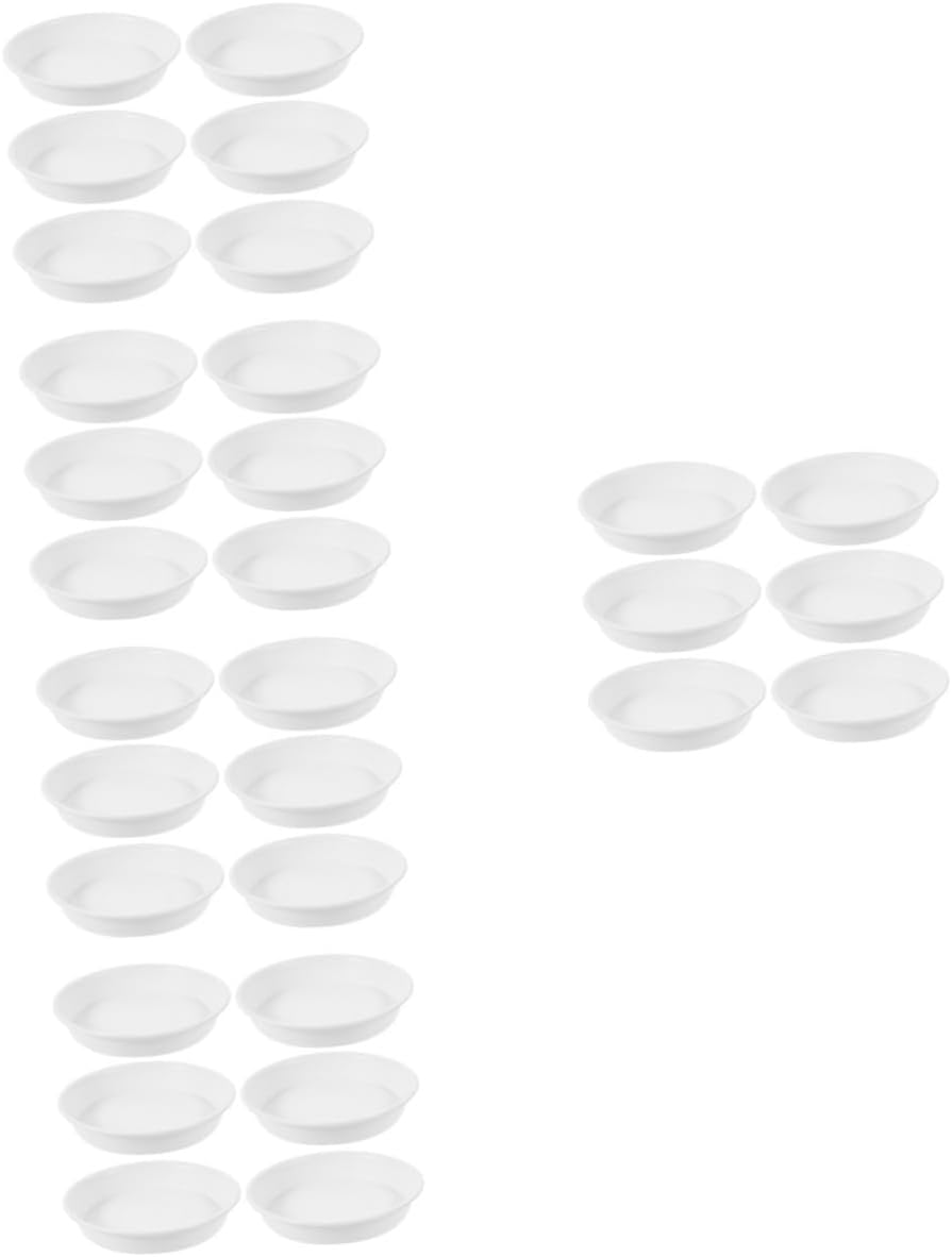 VICASKY 30pcs Round Plant Tray Flower Pot Saucer for Use Water Drainage Base for Bonsai and Potted Plants Outer