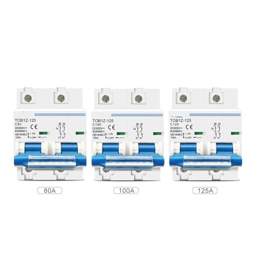 Interruptor automático 2P 125A protector principal para desconexión de baterías DC 6