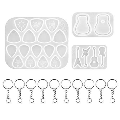 Lot de 13 moules en résine pour médiator de guitare - Les Beatles, Paul McCartney, John Lennon, RIngo Starr, George Harrison Lot de 13 moules en résine pour médiator de guitare