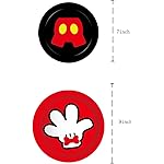 OULUN Mouse Theme Party Supplies Kit, 16 Paper Plates (8pcs 9 inch, 8pcs 7 inch), 20 Napkins, Table Cloth, Red, Mouse Cartoon, Birthday - Image 4