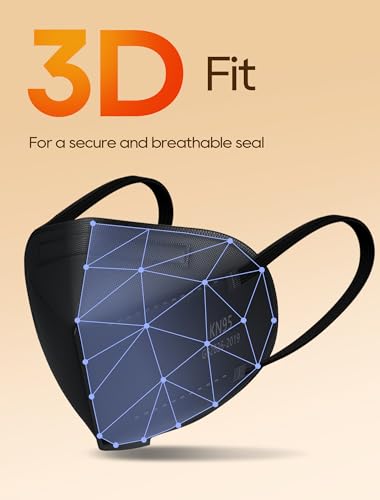KN95 Face Masks 50 Pack for Adults, Breathable and Comfortable KN95 Mask Disposable, Filter Efficiency≥95%, Black - Thumbnail 3