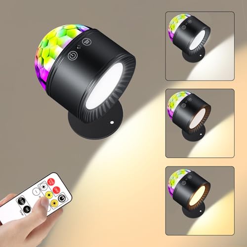 Aplique de pared recargable LED de doble cabezal con mando 4