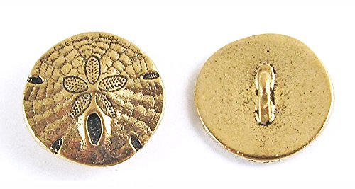 TierraCast Pewter Buttons-Gold Plated Sand Dollar 17mm (2)