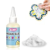 ALLONY Mosaico Piastrelle, Colla per Vetro, Tessere Mosaico, Collante Trasparente per Mosaico, Colla per Mosaico Vetro, Pasta Sigillante per Mosaico, DIY Craft per Pietra/Ceramica (100g+100ml)