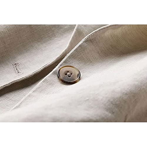 Camisa De Linho De Algodão Senhoras Cor 3/4 De Manga Com Dois Bolsos Blazer De Bolso De Linho Aberto