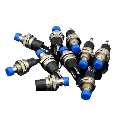 Bouton-poussoir momentané bleu pour rénovation de sonnette et domotique