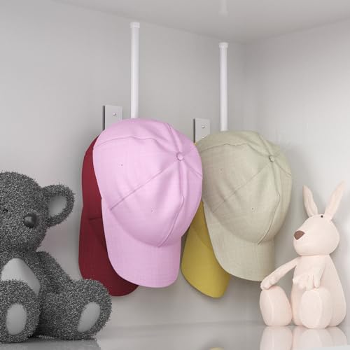 Durmmur Hat Racks for Baseball Caps, Stainless Steel Hat Organizer for Baseball Cap, Hat Holder Storage Organizer, Hat Hanger Strong Adhesive/Wall Drilled for Door, Bedroom, Closet - Image 3