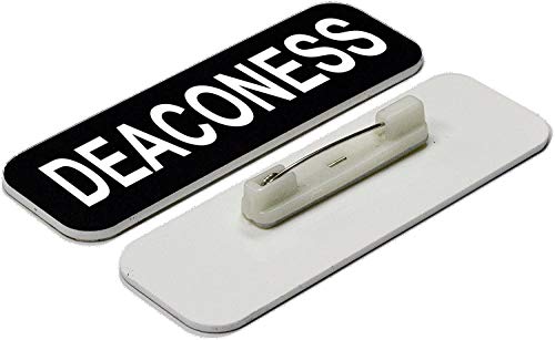 Deaconess 1 x 3 Name Tag, Black (10 Pack)