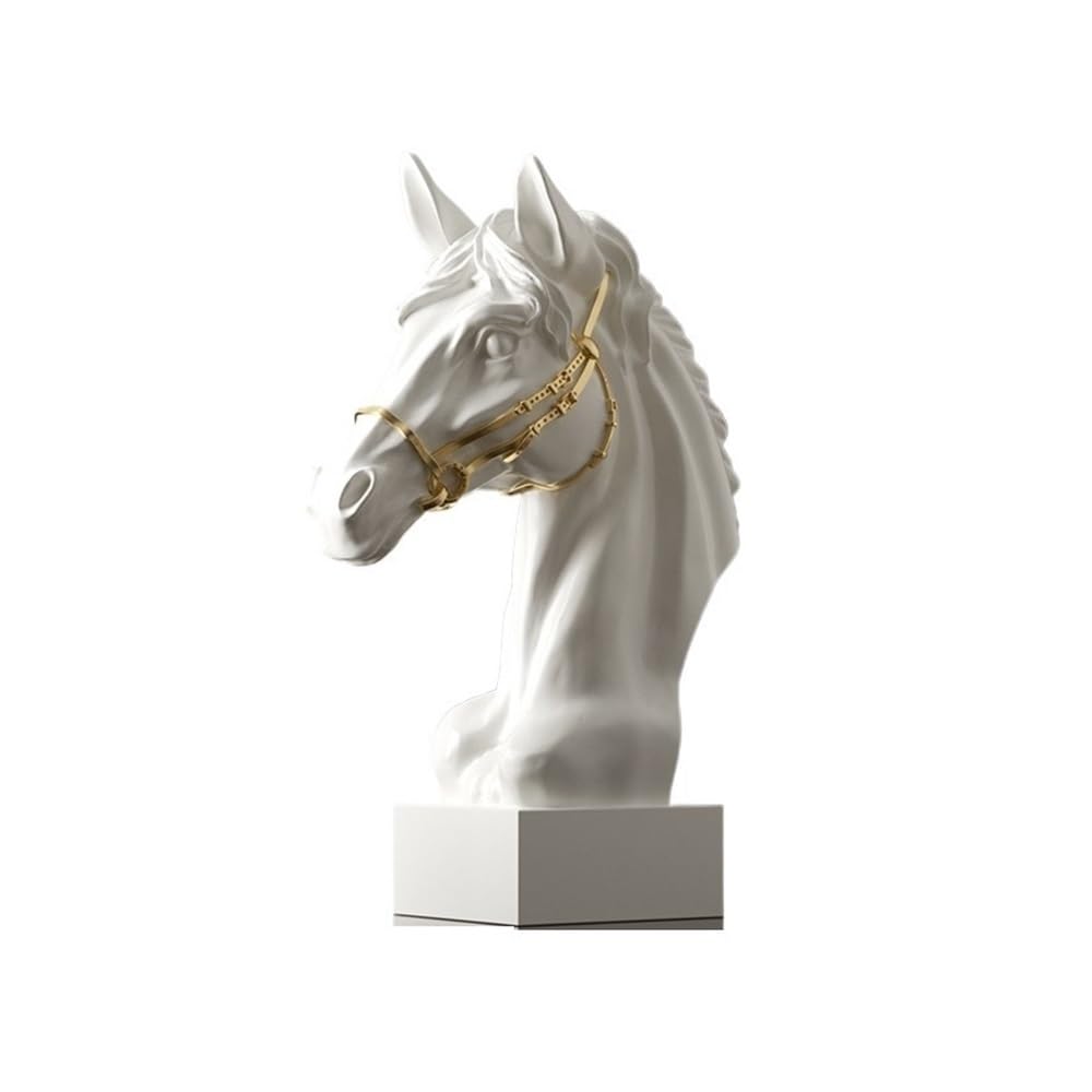 WQQYU6HKF Table Decorations Art Horse Ornaments Resin Sculpture Light Luxury Living Room Wine Cabinet Office Display Decoration Art Statue(White)