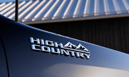 Image of Kit 4X 2019-2024 Silverado High Country Emblem Fender Tailgate Letter Logo 3D Badge Namaplate Replacement for High Country (Chrome)