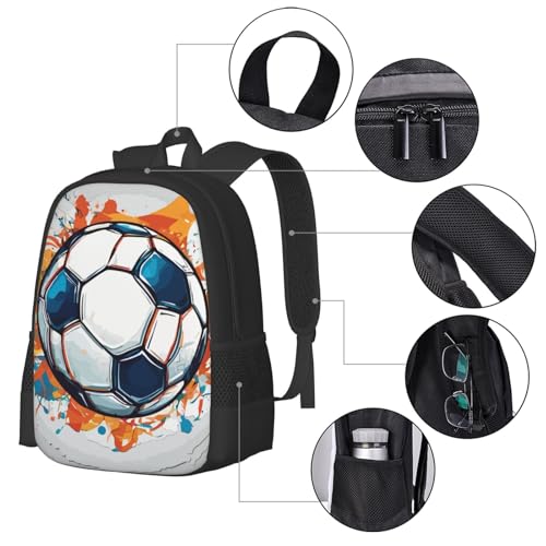 Native Soccer Backpack for Women Men, Lightweight Adjustable Black Backpack for Travel Outdoor Sports3