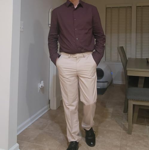 SOLOVEDRESS Mens Dress Pants Classic Slacks Business Trousers Regular Fit Suit Pants for Men2