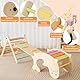 COSTWAY Kletterdreieck mit Rutsche, 7 in 1 Klettergerüst Indoor ab 3 Jahren, Kletterdreieck klappbar & höhenverstellbar, Indoor Spielplatz frei kombinierbar (Bunt)