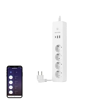 Smart Wi-Fi Supported 16a 4-Piece Child Locked Current Protected Multiple Socket - Control via NeutronLife Application - Timer Function - USB Type-C inputs - 4-Piece Socket
