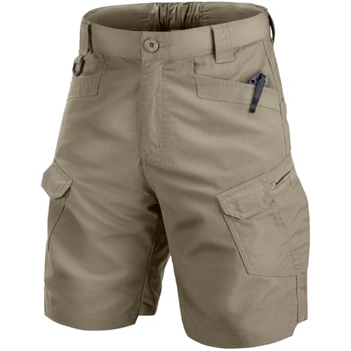 Jessie Kidden Mens Tactical Stretch Cargo Shorts Wear Resistant Rip Stop Work Hiking Fishing Shorts (6223 Apricot Khaki 38 NEW)