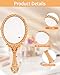 XPXKJ Hand Mirror Vintage Handheld Mirror with Handle Vanity Makeup Mirror Travel Mirrors（Gold）